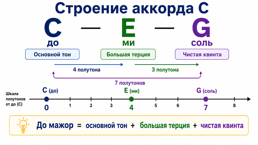 Аккорд C на гитаре: аппликатуры, постановка пальцев и переходы