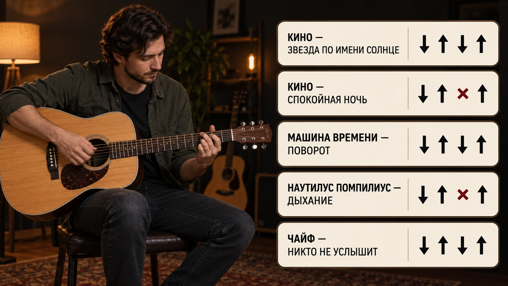 Бой «четверка» на гитаре: схемы, глушение и обучение — 6